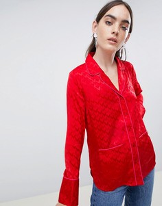 Жаккардовая рубашка в пижамном стиле ASOS DESIGN - Красный