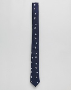 Темно-синий галстук-бабочка с вышивкой ASOS DESIGN - Темно-синий