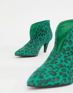 Ботильоны на каблуке с леопардовым принтом Sofie Schnoor - Зеленый