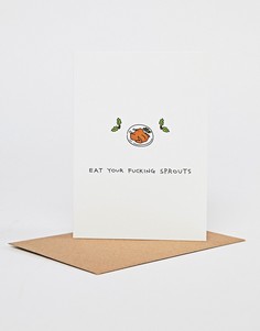 Новогодняя открытка Eat Your Fucking Sprouts Ohh Deer - Мульти