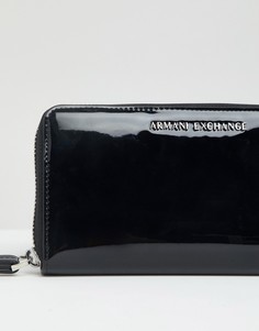 Лакированный кошелек Armani Exchange - Черный