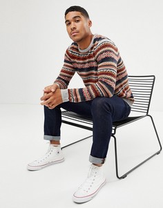 Серый джемпер с узором Фэйр-Айл Pull&Bear - Зеленый Pull&;Bear