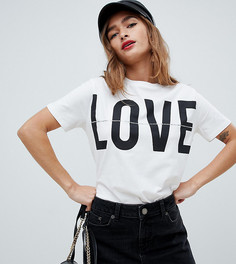 Белая футболка с надписью love River Island Petite - Белый