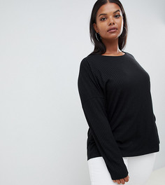 Черный лонгслив с рукавами летучая мышь ASOS DESIGN Curve - Черный