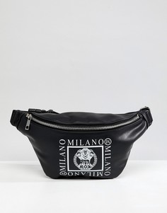 Большая сумка-кошелек на пояс ASOS DESIGN milano - Черный