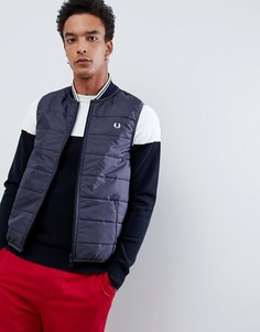 Темно-синий стеганый жилет Fred Perry x Lavenham - Темно-синий