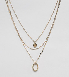 Золотистое ярусное ожерелье с подвесками DesignB London - Золотой