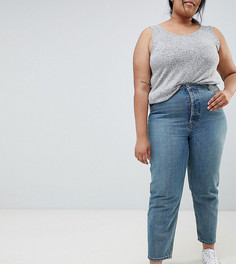 Выбеленные джинсы прямого кроя ASOS DESIGN Curve - Синий