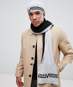 Подарочный набор с шапкой-бини и шарфом Armani Exchange - Серый