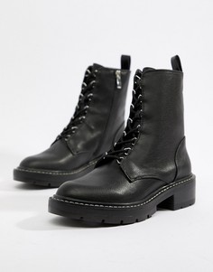 Походные ботинки на шнуровке Pull&Bear - Черный Pull&;Bear