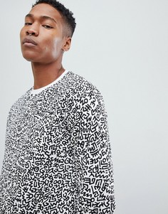 Белый свитшот Stradivarius X Keith Haring - Белый