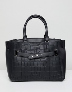 Черная сумка-тоут с эффектом крокодиловой кожи и пряжкой Fiorelli Alma - Черный