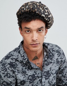 Берет с леопардовым принтом ASOS DESIGN - Мульти