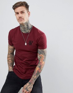 Бордовая футболка с короткими рукавами SikSilk - Красный