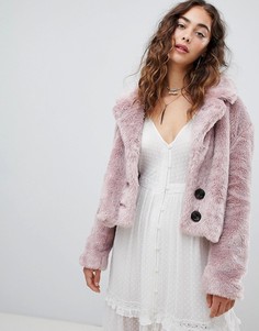 Шуба из искусственного меха Free People Mena - Розовый