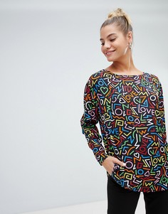Блузка с логотипом Love Moschino - Мульти