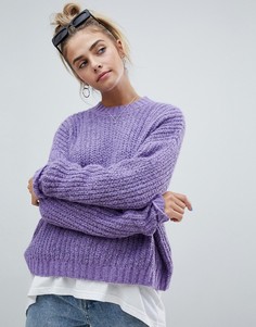 Свободный вязаный джемпер Bershka - Фиолетовый