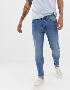 Выбеленные супероблегающие джинсы Threadbare - Темно-синий