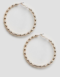 Серьги-кольца с узором Steve Madden - Золотой