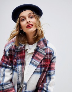 Темно-синий берет с подвернутым краем ASOS DESIGN - Темно-синий