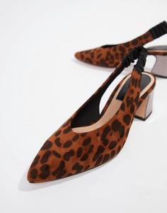 Туфли с леопардовым принтом и ремешком на пятке Stradivarius - Мульти