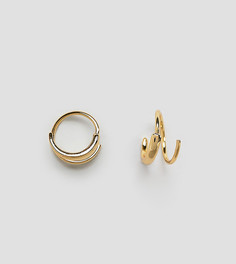 Позолоченные серьги-кольца Orelia - Золотой
