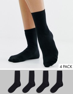 Набор из 4 пар черных носков New Look - Черный