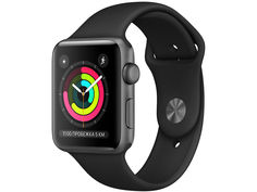 Умные часы Apple Watch Series 3 38mm Space Grey Aluminum Case with Black Sport Band