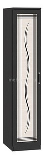 Шкаф для белья Токио СМ-131.10.003 венге цаво/венге цаво/дуб белфорт с рисунком Линии Мебель Трия