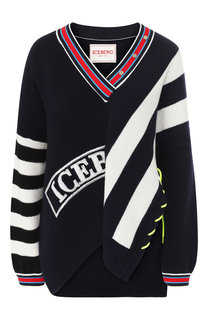 Шерстяной пуловер с V-образным вырезом Iceberg