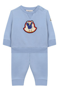 Хлопковый комплект из свитшота и брюк Moncler Enfant