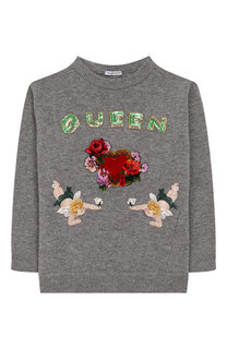 Хлопковый пуловер с декоративной нашивкой Dolce & Gabbana