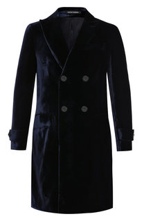 Двубортное пальто из вискозы Emporio Armani
