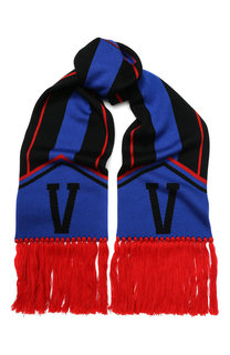 Шерстяной шарф с бахромой Versace