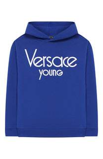Хлопковое худи с логотипом бренда Young Versace