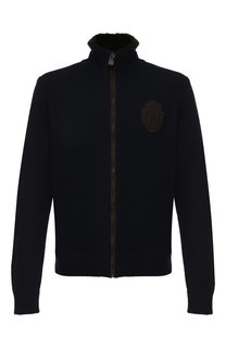 Кардиган из смеси шерсти и кашемира с меховой отделкой воротника Billionaire