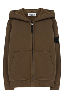 Хлопковый кардиган на молнии с капюшоном Stone Island