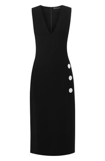 Шерстяное платье-миди с V-образным вырезом David Koma