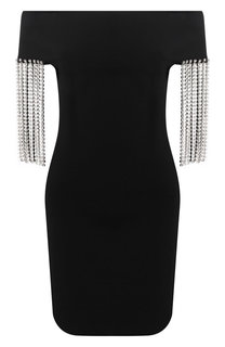Мини-платье с открытыми плечами и декоративной отделкой Christopher Kane