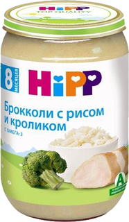 Пюре HiPP HiPP Брокколи с рисом и кроликом (с 8 месяцев) 220 г, 1шт.