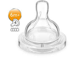 Соска Philips AVENT Classic+ силиконовая быстрый поток 6 мес.+ (2 шт.), 1шт.