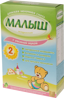 Молочная смесь Малыш Истринский Малыш Истринский (Nutricia) 2 с овсяной мукой с 6 месяцев 350 г, 1шт.