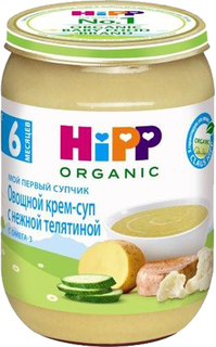 Крем-суп HiPP Овощной с нежной телятиной с 6 мес. 190 г, 1шт.