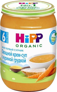 Крем-суп HiPP Овощной с куриной грудкой с 6 мес. 190 г, 1шт.