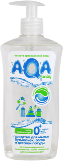 Средство для мытья бутылочек, сосок и детской посуды AQA baby 500 мл, 1шт.