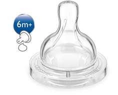 Соска Philips AVENT Classic+ силиконовая для густых жидкостей 6 мес.+, 2 шт., 1шт.