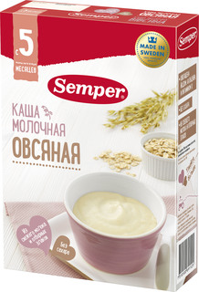 Каша Semper Semper Молочная овсяная (с 5 месяцев) 200 г, 1шт.