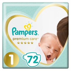 Подгузники Pampers Premium Care Newborn 1 (2-5 кг) 72 шт., 1шт.