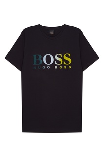 Черная футболка с градиентным принтом Boss Orange