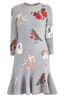 Серое платье с узором Alexander McQueen